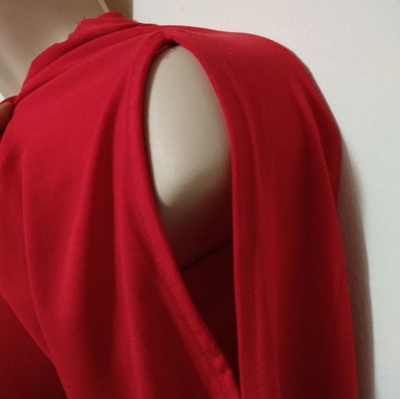 Express Peek-a-boo Blouse with Slit Sleeves - Picture 2 of 7